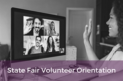 [ai] A person waving while participating in a video call on a computer, joined by four others visible on the screen. The background features a well-lit room, creating a welcoming atmosphere for a virtual orientation.
